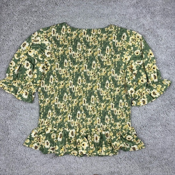 Melloday Top Womens Large Floral Boho Festival Party Office Work Bright Colorful - Picture 3 of 3